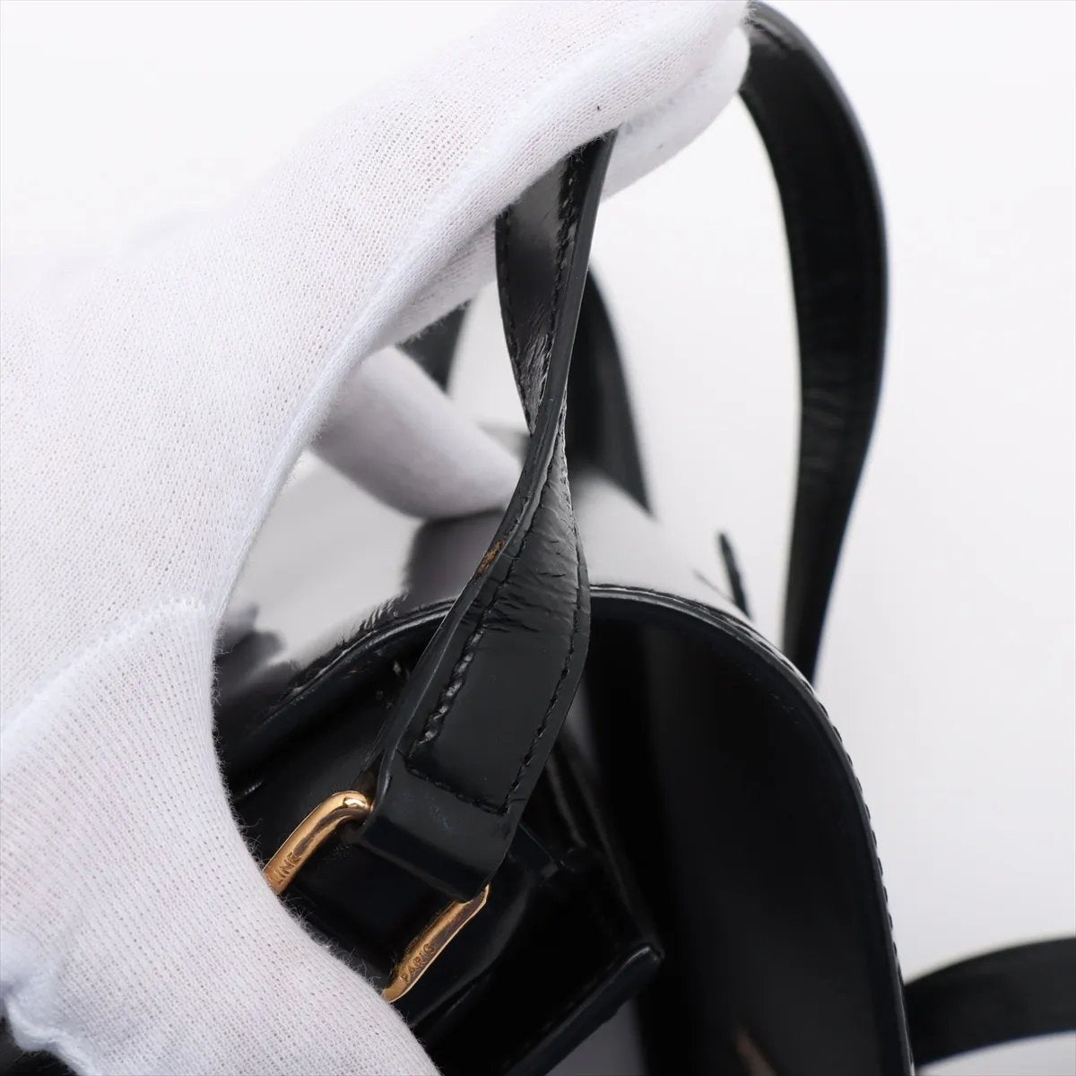 Celine Triomphe teen Leather Crossbody Bag Black