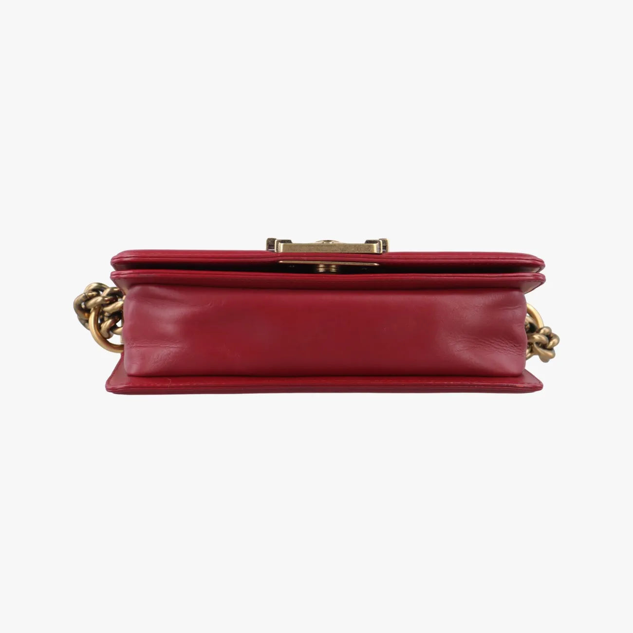 Chanel Red Leather Small Le Boy Bag