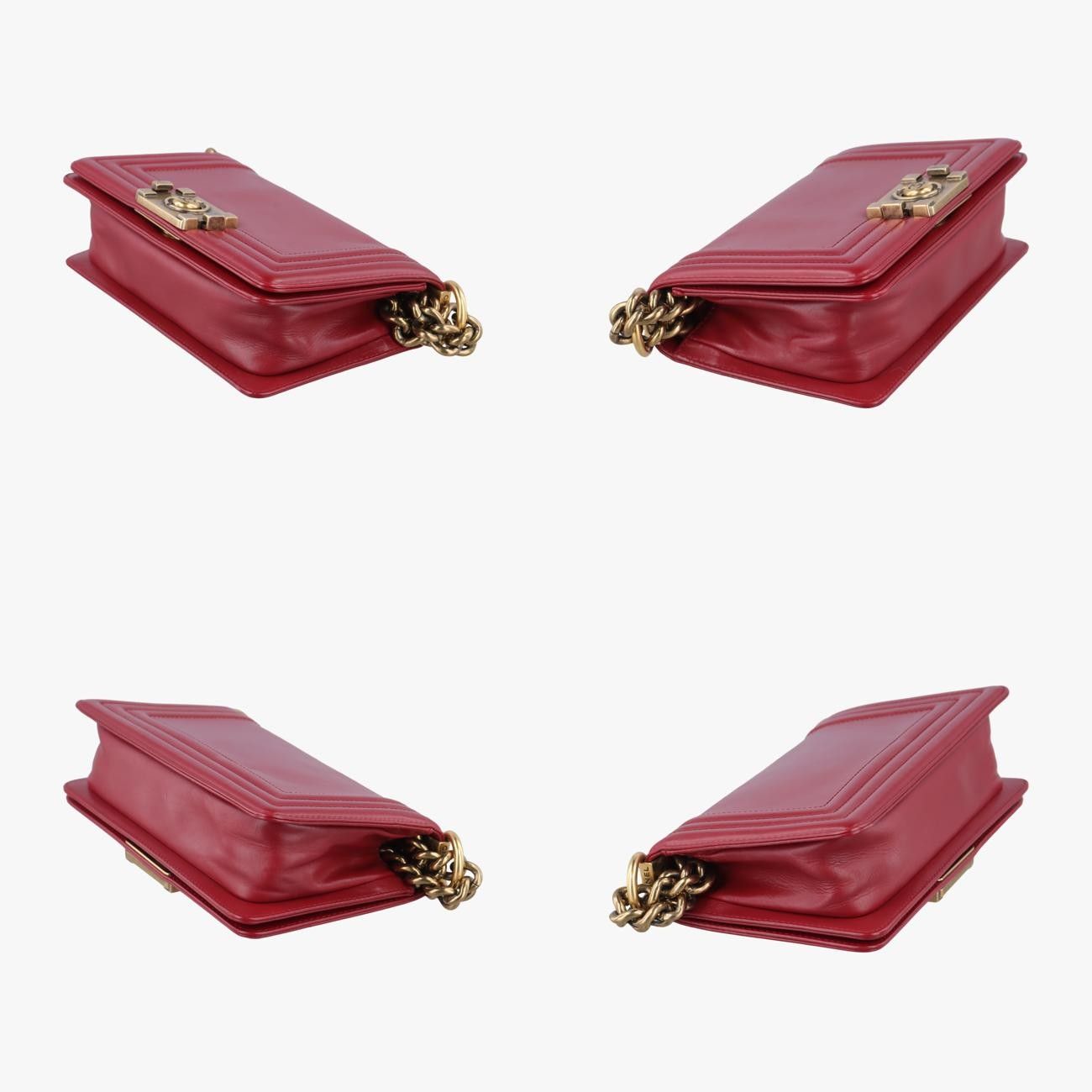 Chanel Red Leather Small Le Boy Bag