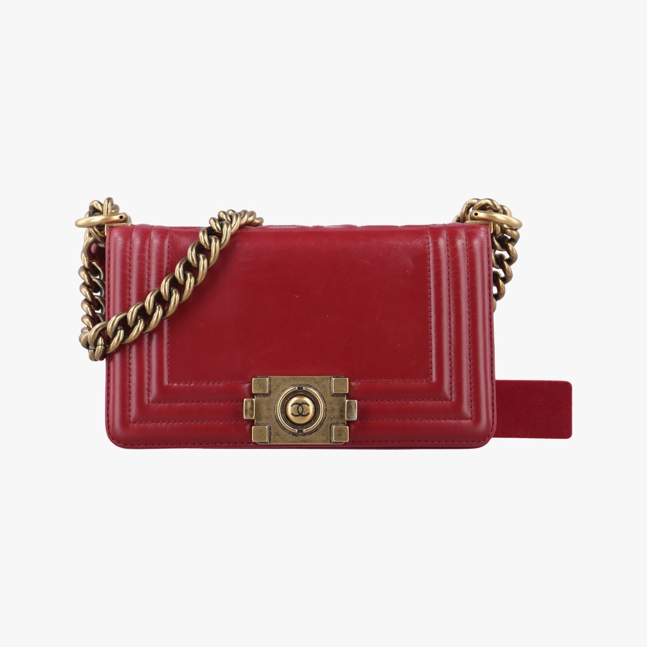 Chanel Red Leather Small Le Boy Bag