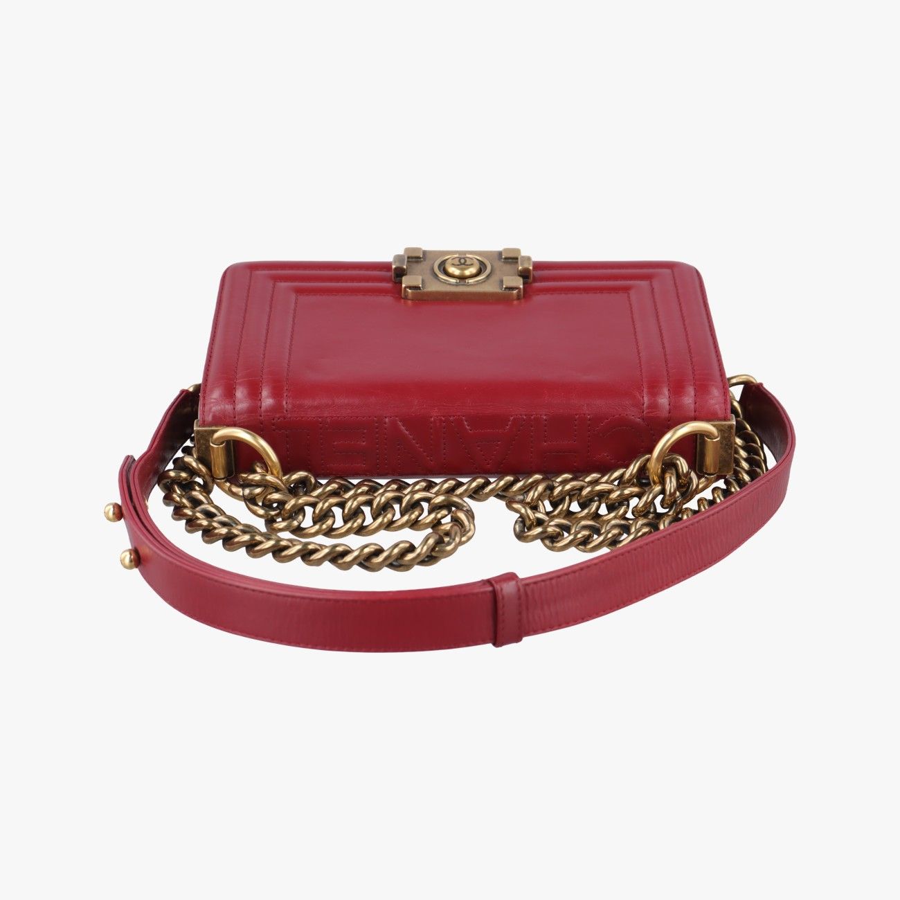 Chanel Red Leather Small Le Boy Bag