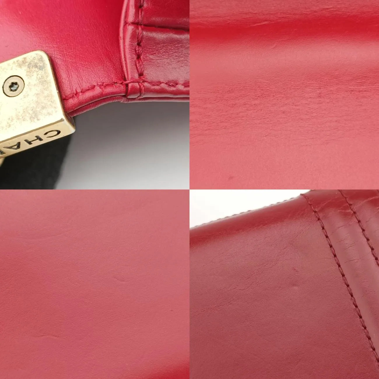 Chanel Red Leather Small Le Boy Bag