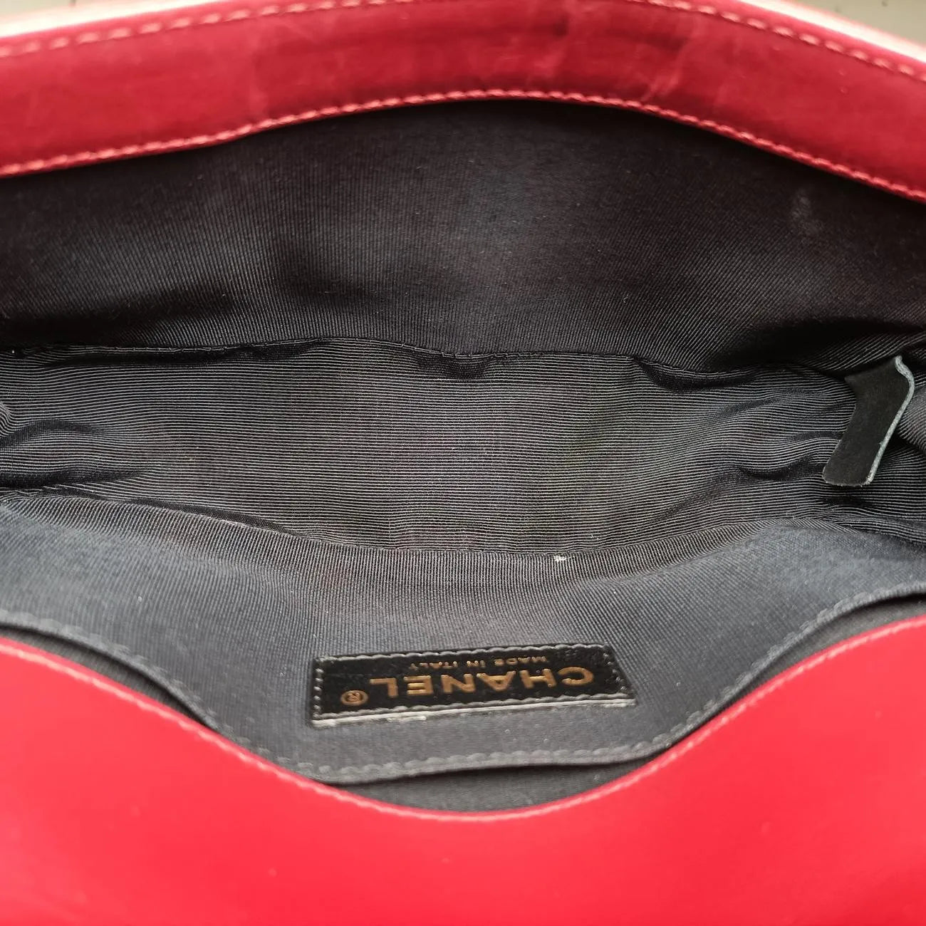 Chanel Red Leather Small Le Boy Bag