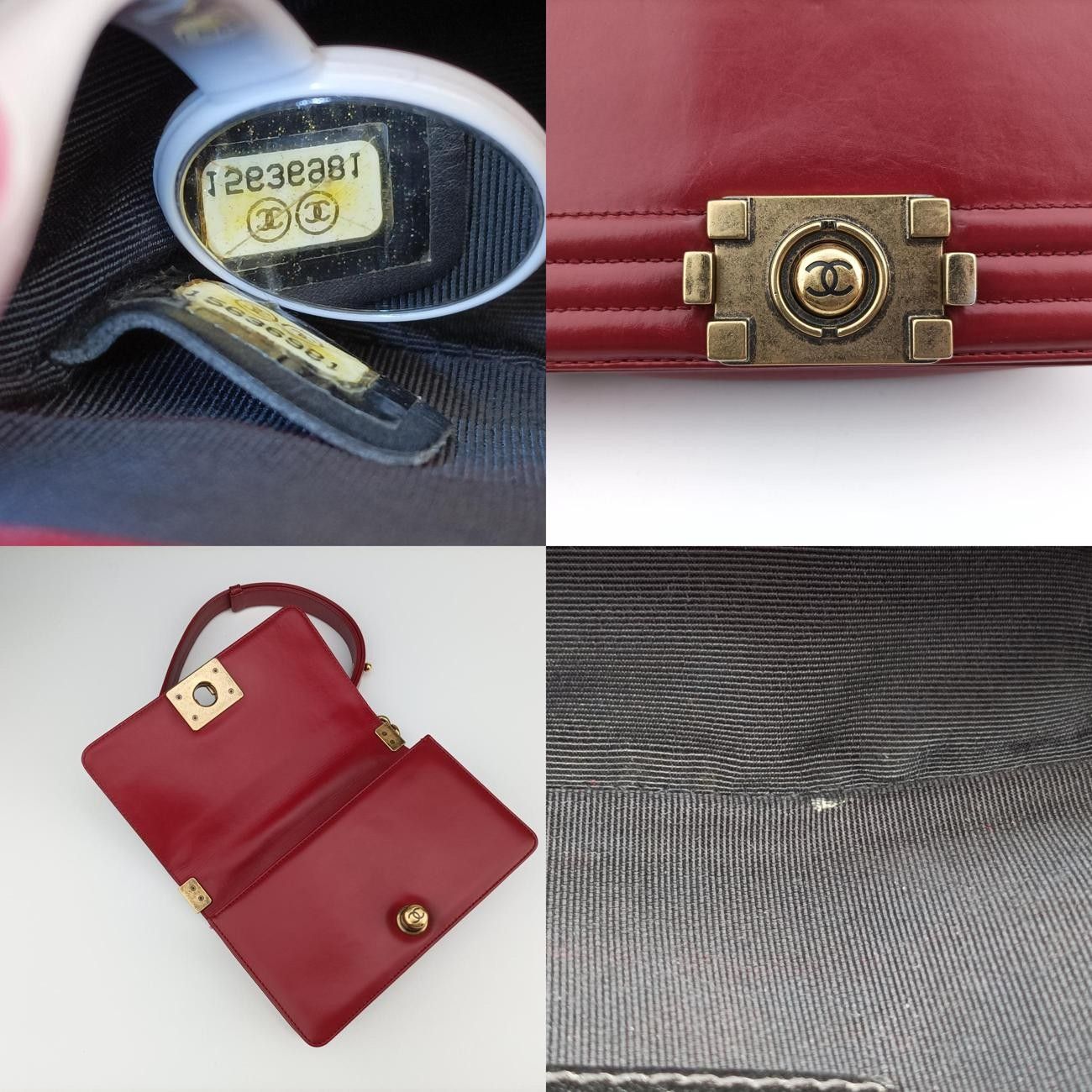 Chanel Red Leather Small Le Boy Bag