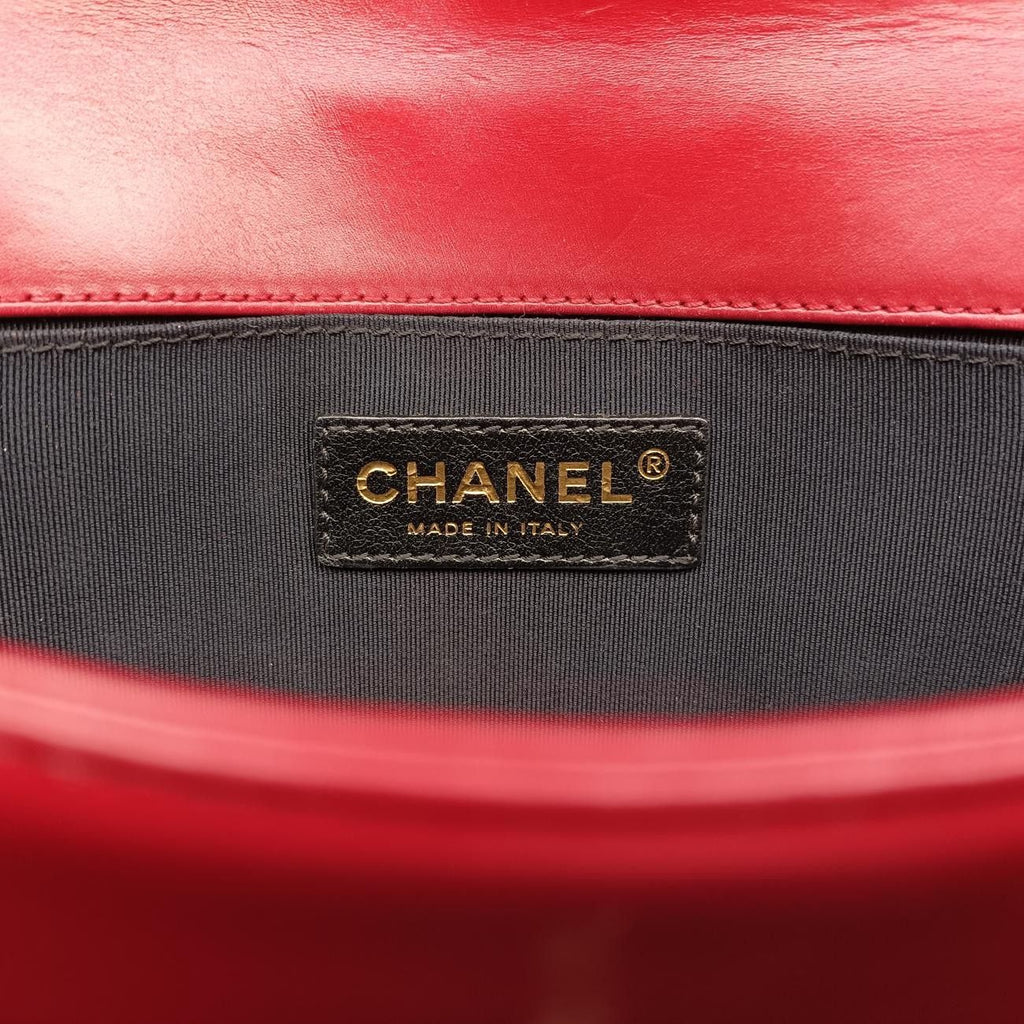 Chanel Red Leather Small Le Boy Bag