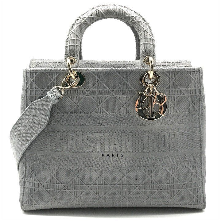 Christian Dior Lady D-Lite Handbag 2-way hand/shoulder bag, grey