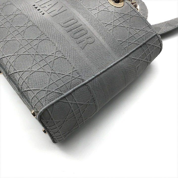 Christian Dior Lady D-Lite Handbag 2-way hand/shoulder bag, grey