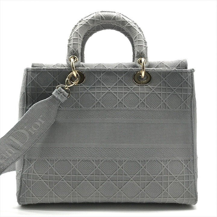 Christian Dior Lady D-Lite Handbag 2-way hand/shoulder bag, grey