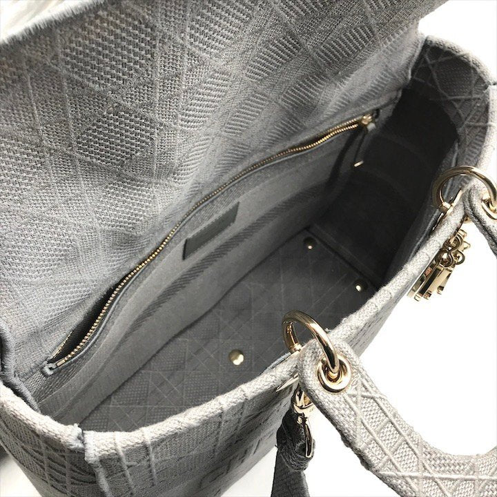 Christian Dior Lady D-Lite Handbag 2-way hand/shoulder bag, grey