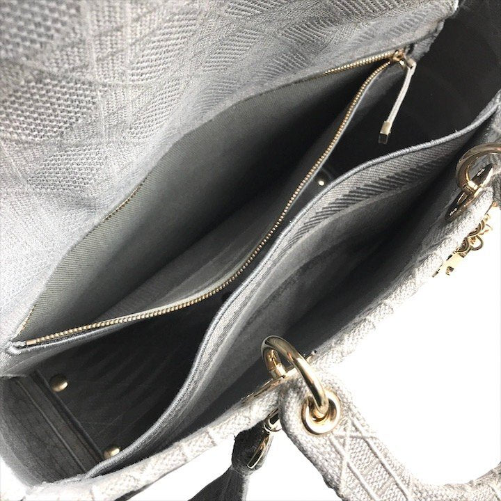 Christian Dior Lady D-Lite Handbag 2-way hand/shoulder bag, grey