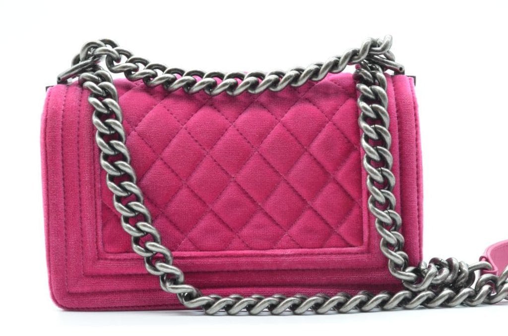 Chanel Small Velvet Pink Boy Bag