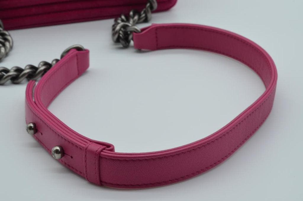 Chanel Small Velvet Pink Boy Bag