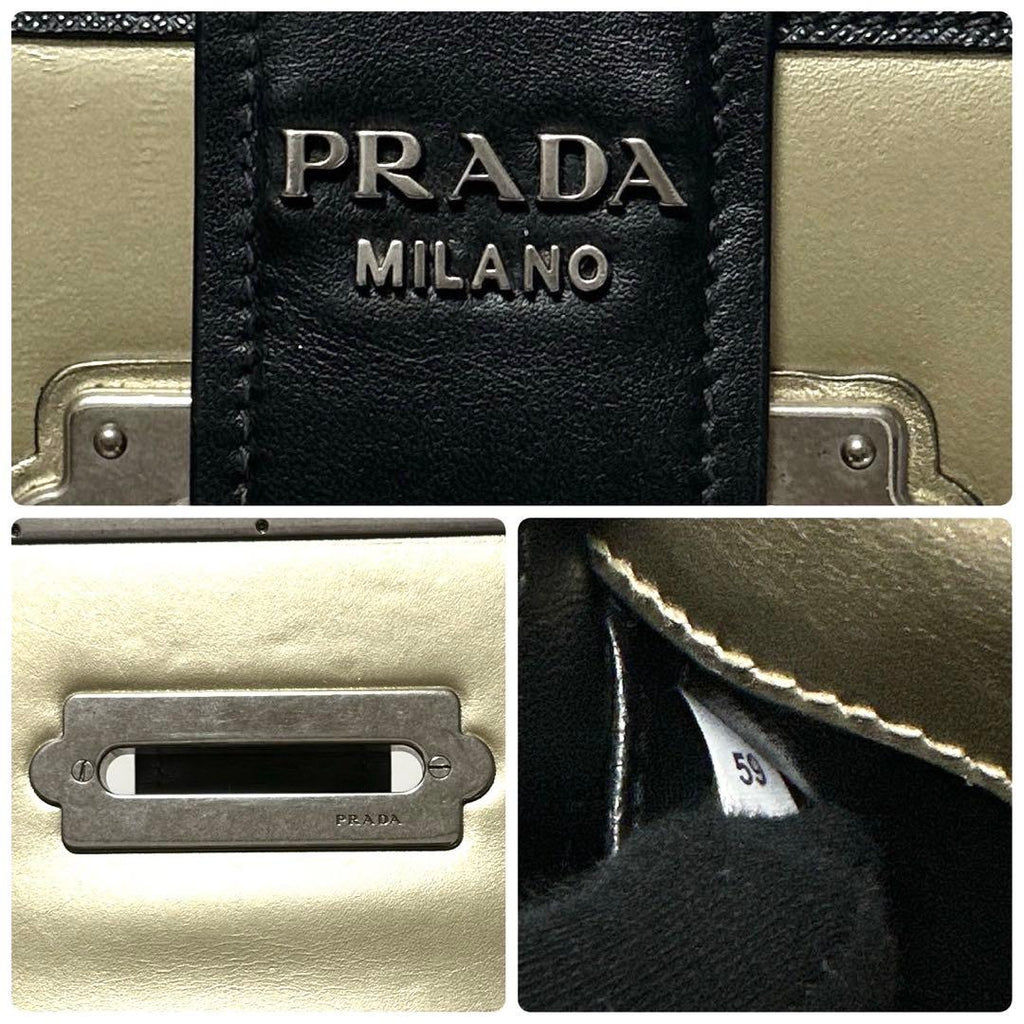Prada Saffiano Leather Cahier Chain Shoulder Bag