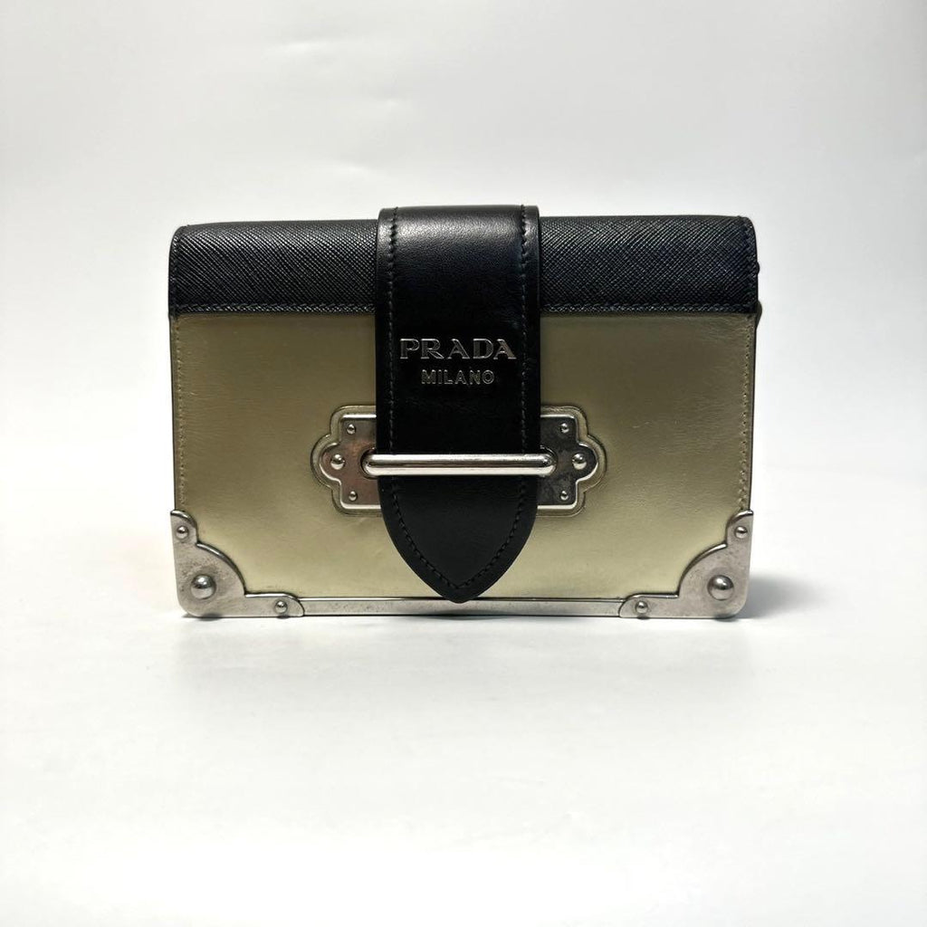 Prada Saffiano Leather Cahier Chain Shoulder Bag